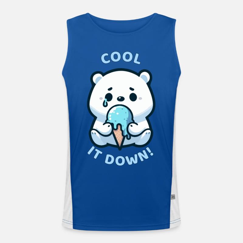 COOL IT DOWN - Men's Functional Contrast Tank Top  - royal/white