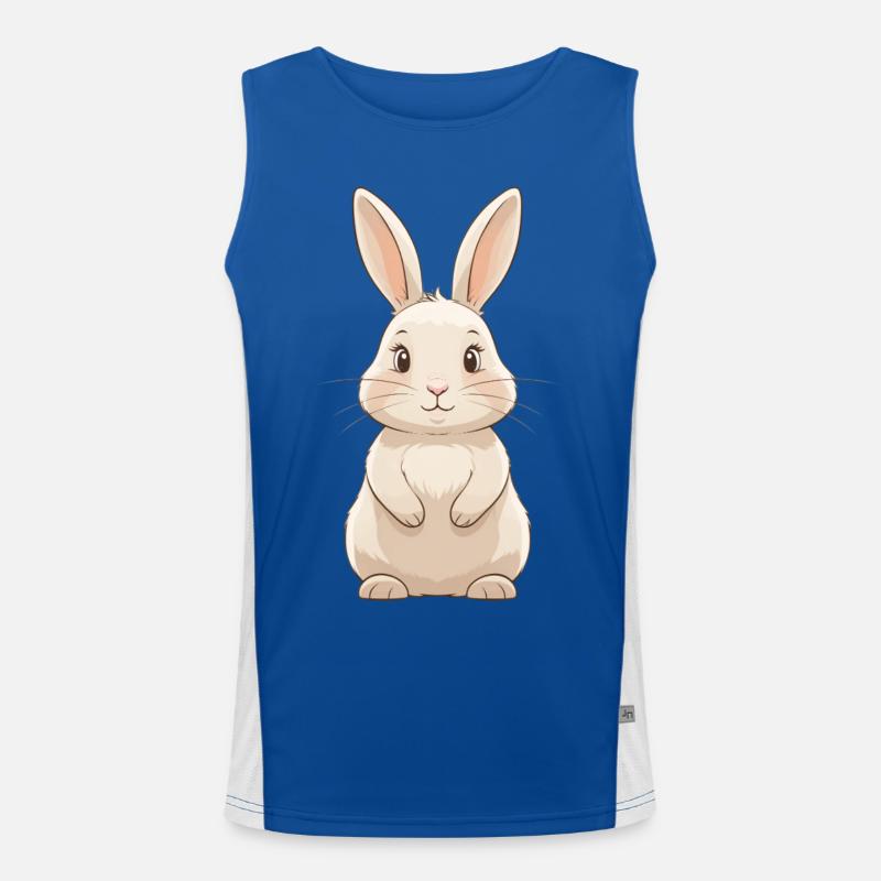 Süßer Hase Cartoon Illustration Funktionelles Kontrast-Tank Top für Männer 