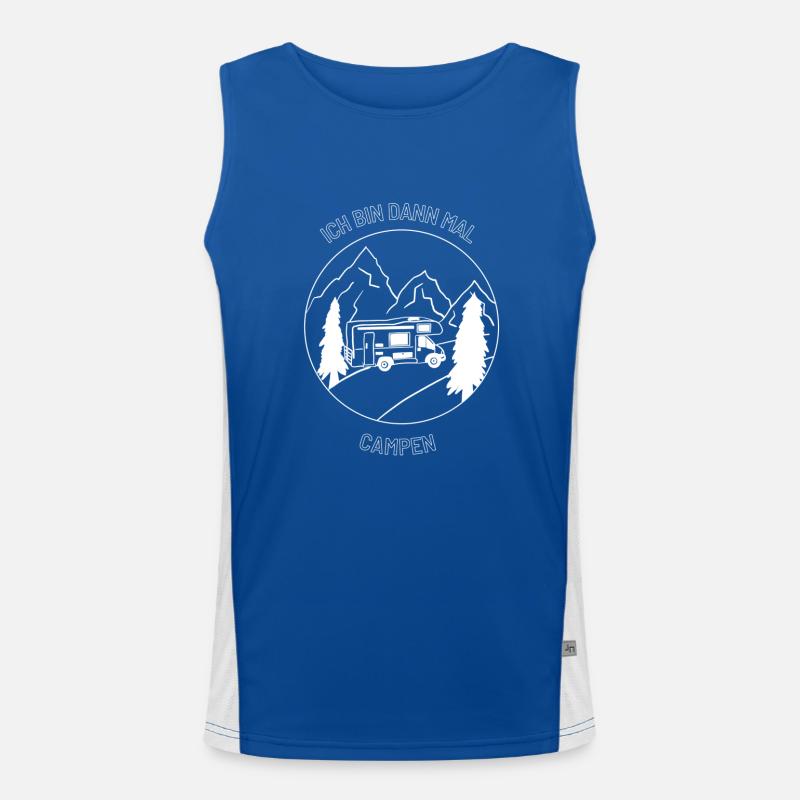 Camping-Design Wohnwagen "Ich bin dann mal campen" Funktionelles Kontrast-Tank Top für Männer 