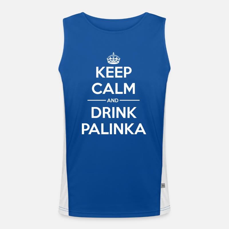 Drinks Keep calm Palinka Funktionelles Kontrast-Tank Top für Männer 