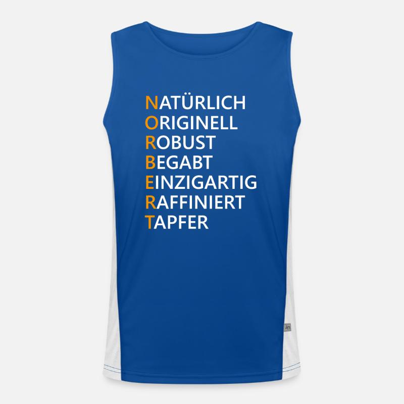 Norbert Name Geschenk Funktionelles Kontrast-Tank Top für Männer 