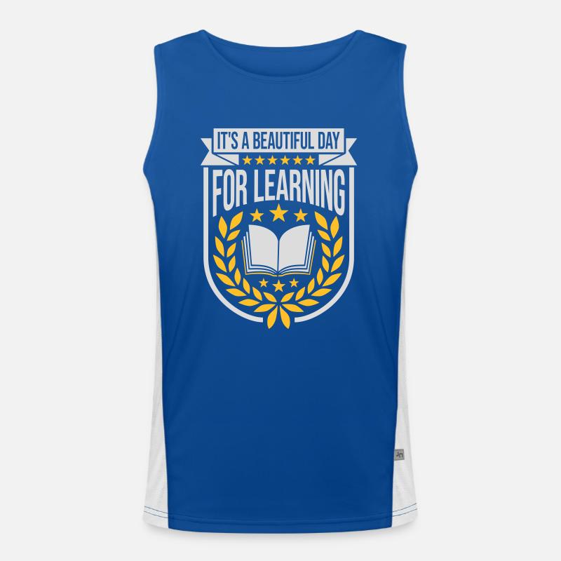 beautiful day for learning - Men's Functional Contrast Tank Top  - royal/white