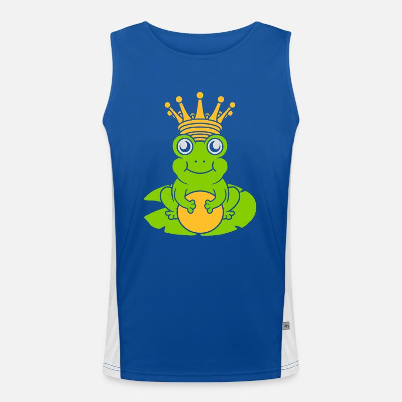 Enchanted Frog King sits water lily Men's Functional Contrast Tank Top 