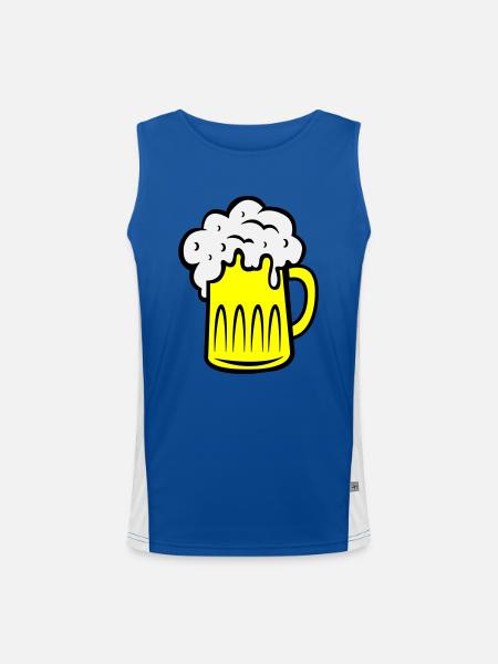 Bière 002 - Débardeur respirant contrasté Homme  - bleu/blanc
