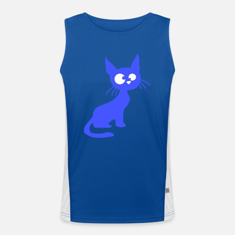 Crazy Cat Squints Funny Eyes Grimace Fun Men's Functional Contrast Tank Top 
