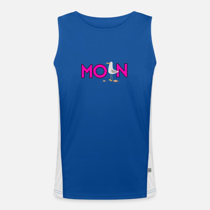 MOIN Möwe pink - Urlaub im Norden Funktionelles Kontrast-Tank Top für Männer 