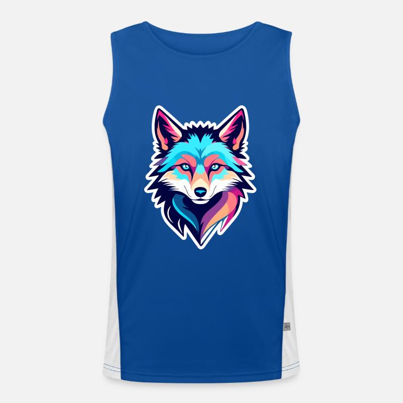 Wolf Drawing Men's Functional Contrast Tank Top 