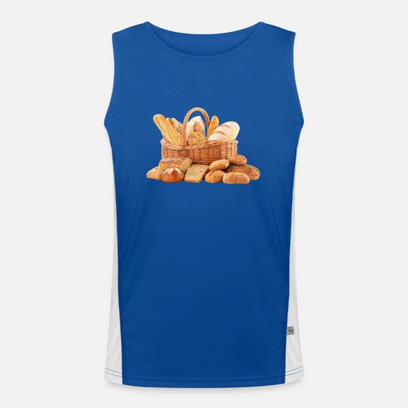 bread brooches crossaint bakery baguette bread bu Men's Functional Contrast Tank Top 