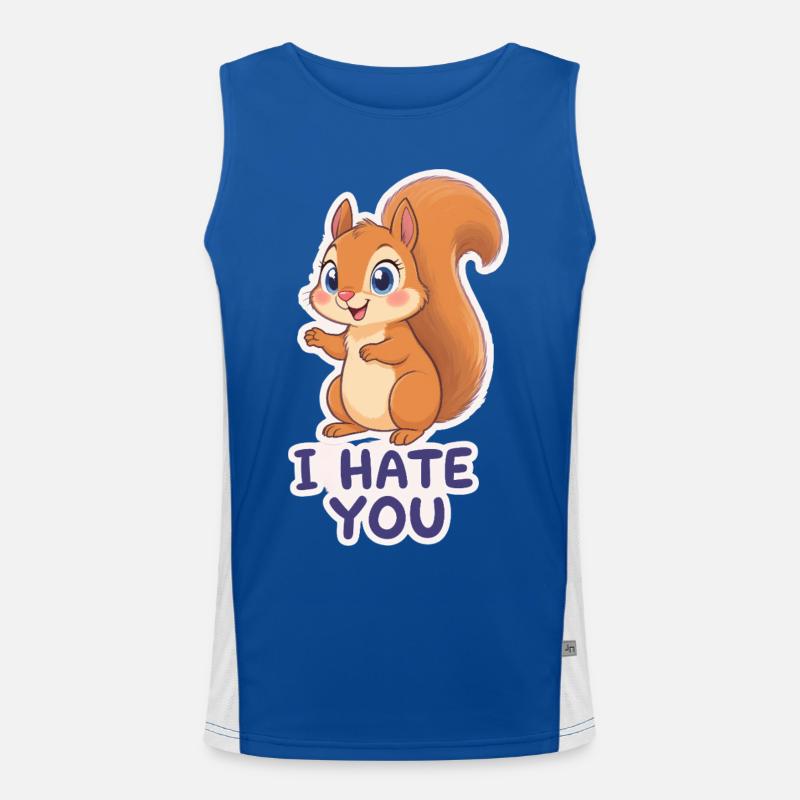 Kawaii Eichhörnchen – I Hate You Cartoon Funktionelles Kontrast-Tank Top für Männer 