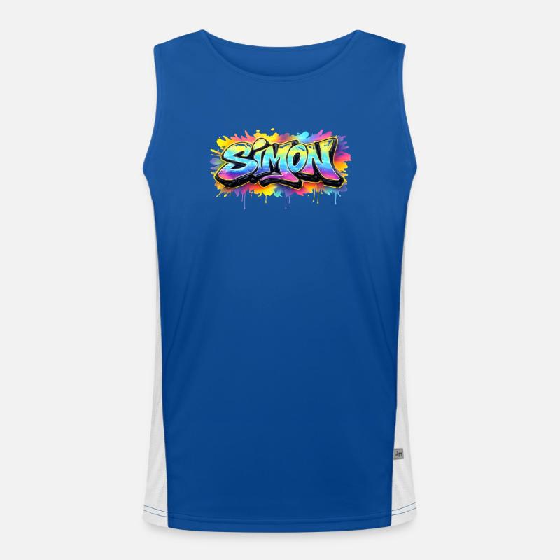 Graffiti SIMON Name Geschenk Ideal druckbar Funktionelles Kontrast-Tank Top für Männer 