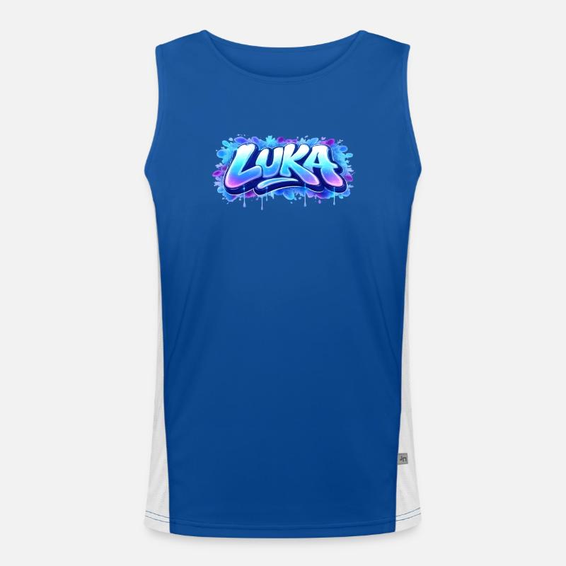 Graffiti LUKA Name Gift Ideal Printable Men's Functional Contrast Tank Top 