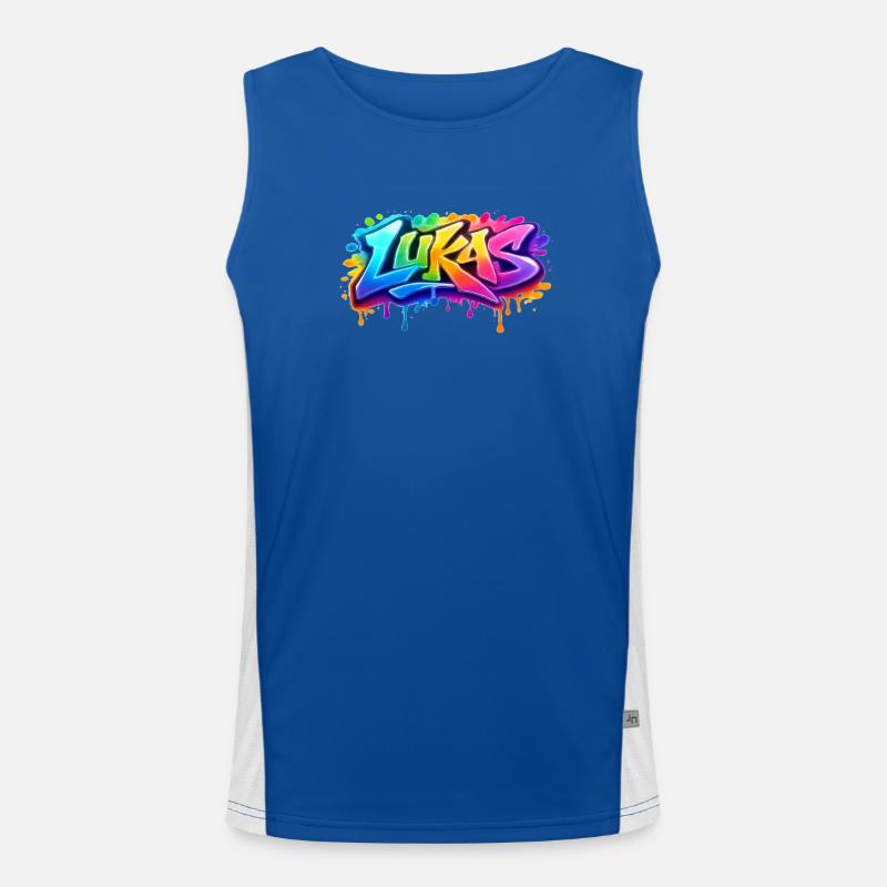 LUKAS GRAFFITI NAME FOR PERFECT GIFT PRINTABLE Men's Functional Contrast Tank Top 