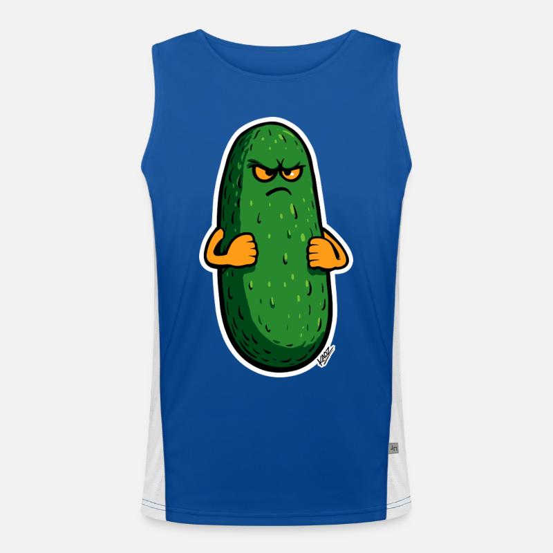 Grumpy Pickle Mascot - Men's Functional Contrast Tank Top  - royal/white