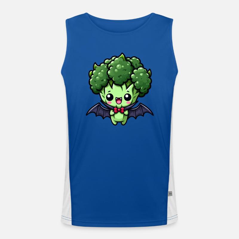 Mignon Halloween Brocoli Vampire Dessin animé Débardeur respirant contrasté Homme 