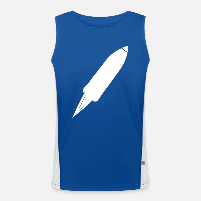 Vol spatial de fusée spatiale - Débardeur respirant contrasté Homme - bleu/blanc
