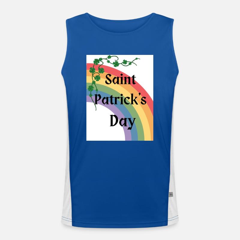 Fête de la Saint-Patrick avec arc-en-ciel Débardeur respirant contrasté Homme 