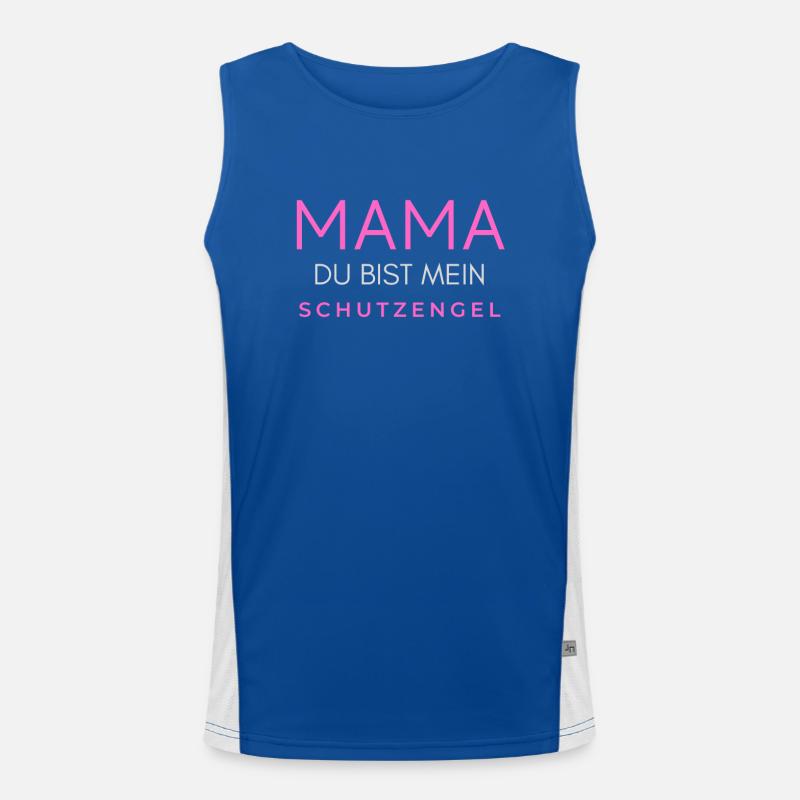 Mama Mutter Mutti Muddel du bist mein Schutzengel Funktionelles Kontrast-Tank Top für Männer 