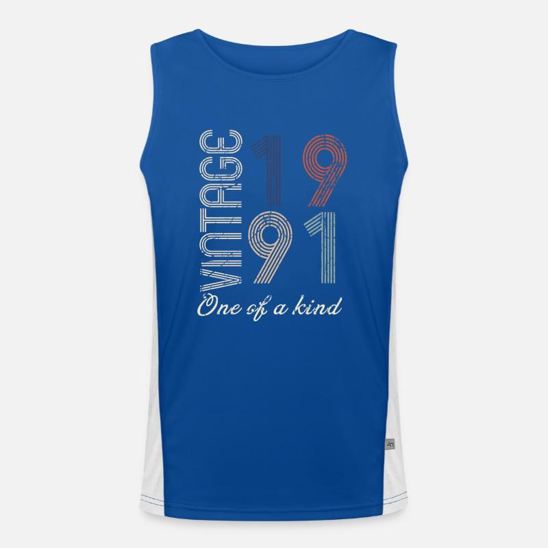 33. Geburtstag 1991 - Vintage Retro Geschenkidee Funktionelles Kontrast-Tank Top für Männer 