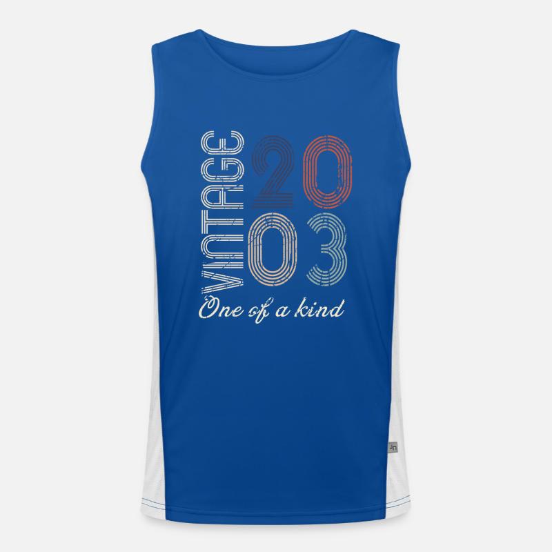 21. Geburtstag 2003 - Vintage Retro Geschenkidee Funktionelles Kontrast-Tank Top für Männer 