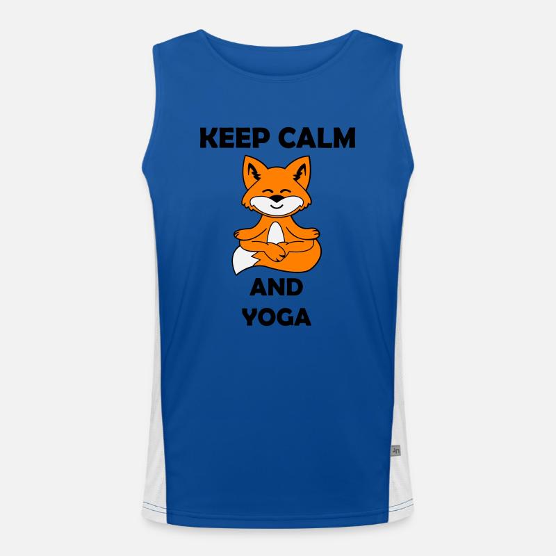 yoga fuchs keep calm Funktionelles Kontrast-Tank Top für Männer 