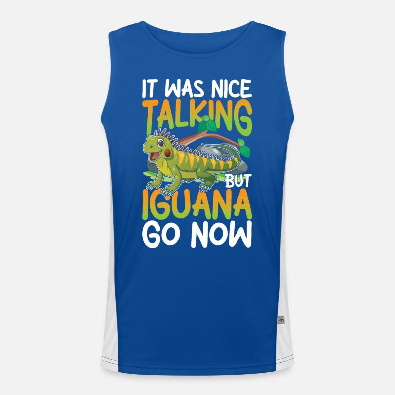 It Was Nice Talking But IIGUANA Go Now Funktionelles Kontrast-Tank Top für Männer 