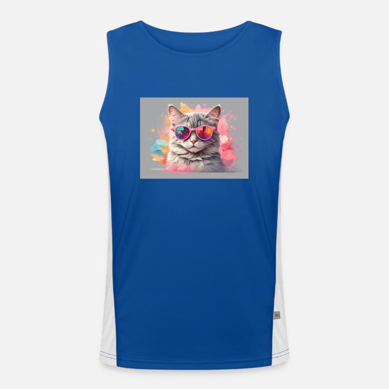 Bunte Katze Funktionelles Kontrast-Tank Top für Männer 