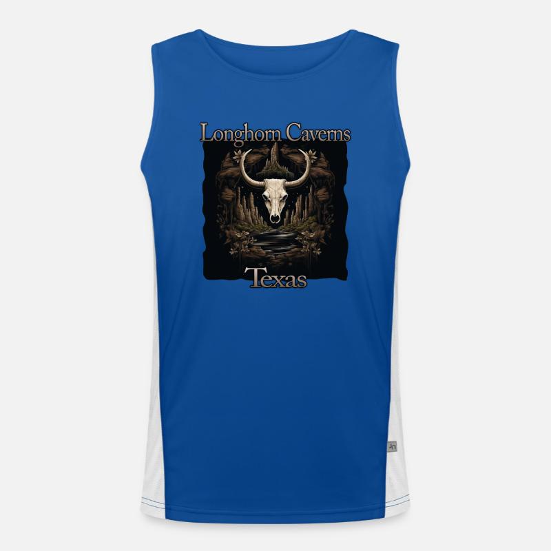 Longhorn Caverns Texas Vacations Men's Functional Contrast Tank Top 