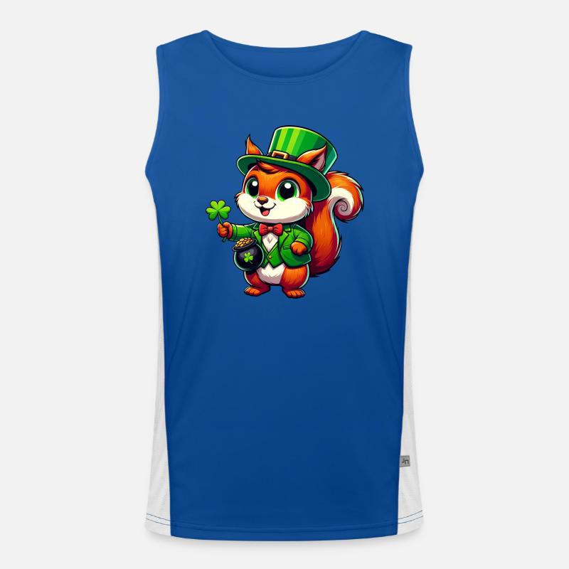 St. Patrick's Day Squirrel: Festive Design Men's Functional Contrast Tank Top 