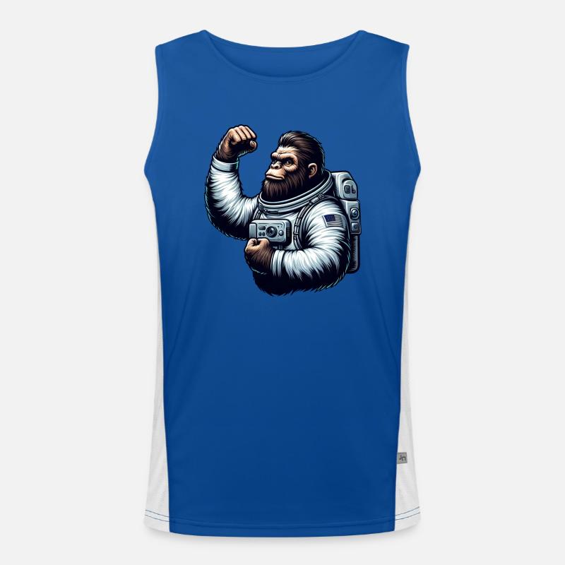 Astronaut Affe Schimpanse Gorilla Funktionelles Kontrast-Tank Top für Männer 