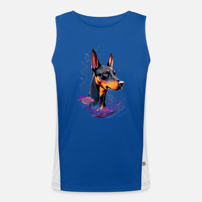 Dobermann Funktionelles Kontrast-Tank Top für Männer 