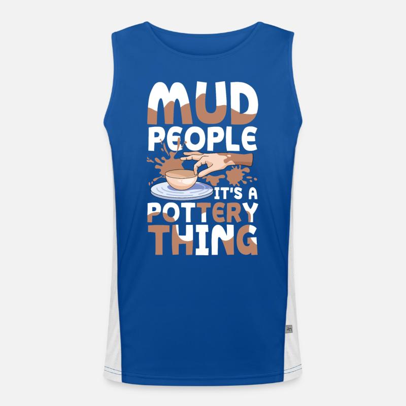 Mud People It's A Pottery Thing Funktionelles Kontrast-Tank Top für Männer 