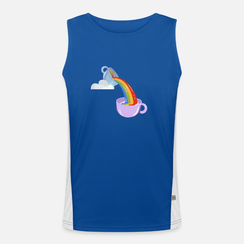 Rainbow Tea Funktionelles Kontrast-Tank Top für Männer 