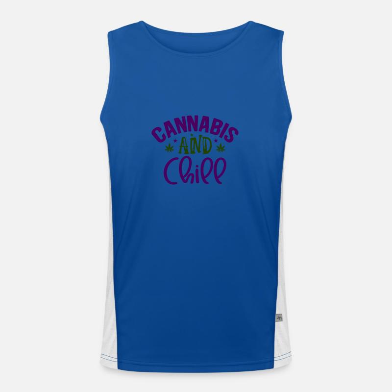 Cannabis And Chill Marijuana Funny Cannabis TShirt Men's Functional Contrast Tank Top 