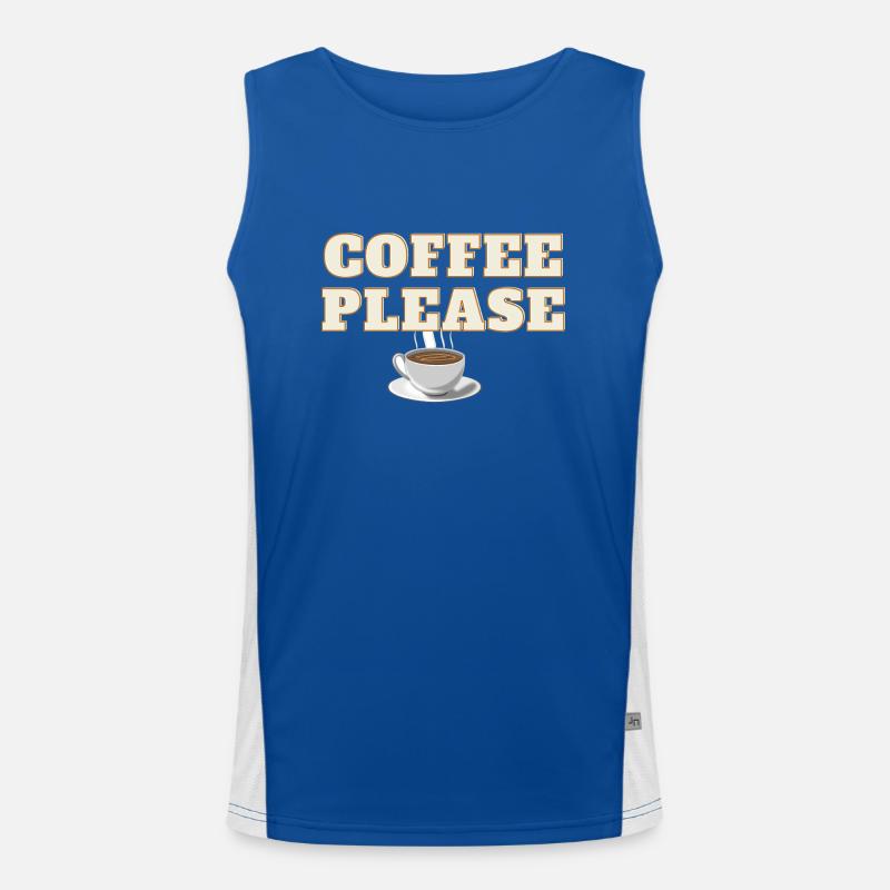 Coffee Please - Men's Functional Contrast Tank Top  - royal/white