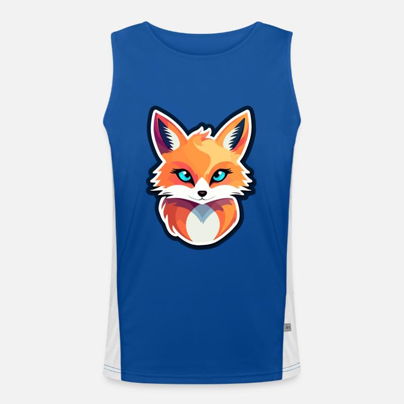 Fuchs Zeichnung Funktionelles Kontrast-Tank Top für Männer 