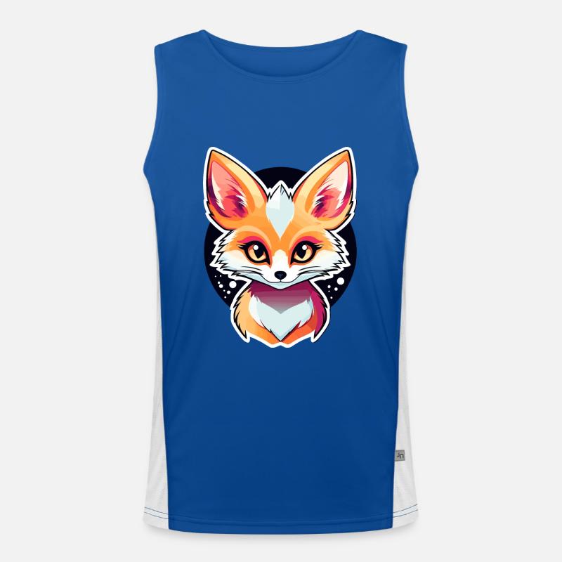 Desert Fox Fennec Drawing Men's Functional Contrast Tank Top 