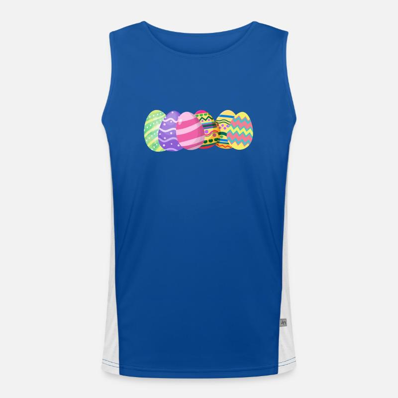 Easter Eggs - Men's Functional Contrast Tank Top  - royal/white