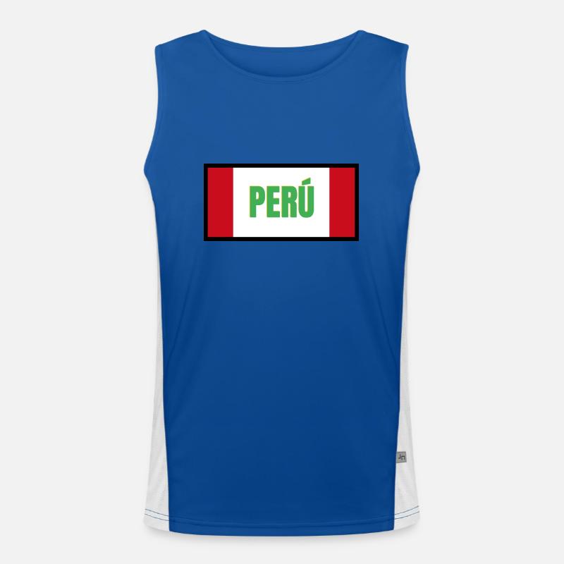 Couleurs du drapeau péruvien Débardeur respirant contrasté Homme 