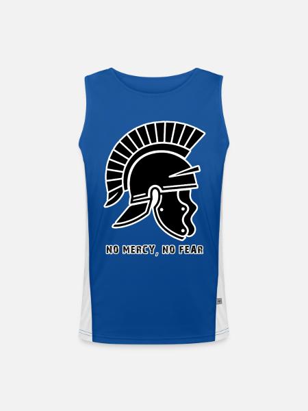 Schwarzer Kriegerhelm ohne Gnade - Funktionelles Kontrast-Tank Top für Männer  - Royal/Weiß - Vorne
