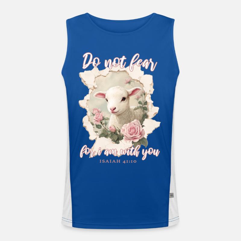 Lamm Christlich Bibelvers Funktionelles Kontrast-Tank Top für Männer 