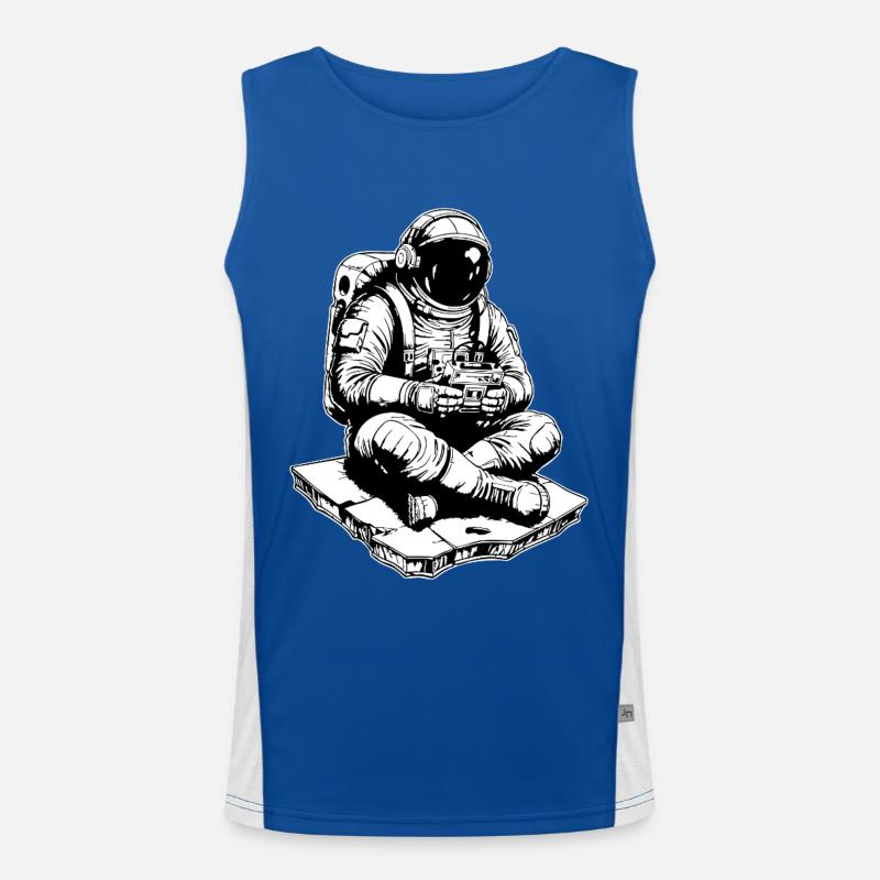 Astronaut Gaming Space Console - Men's Functional Contrast Tank Top  - royal/white