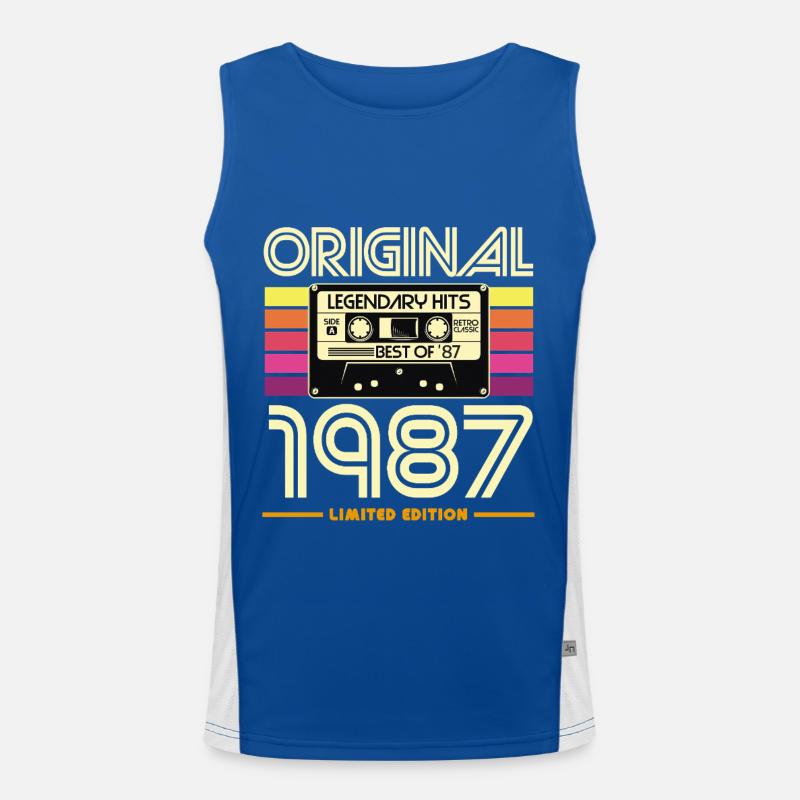 Original 1987 Cassette Retro - Men's Functional Contrast Tank Top - royal/white