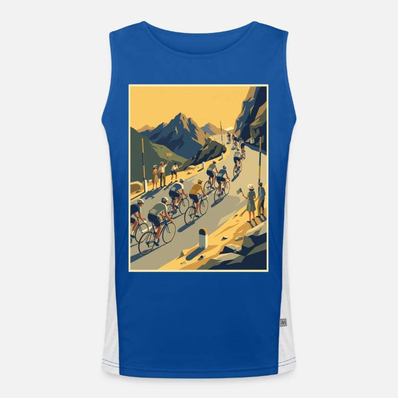 Mountain Ascent — Cycling Memory - Men's Functional Contrast Tank Top  - royal/white