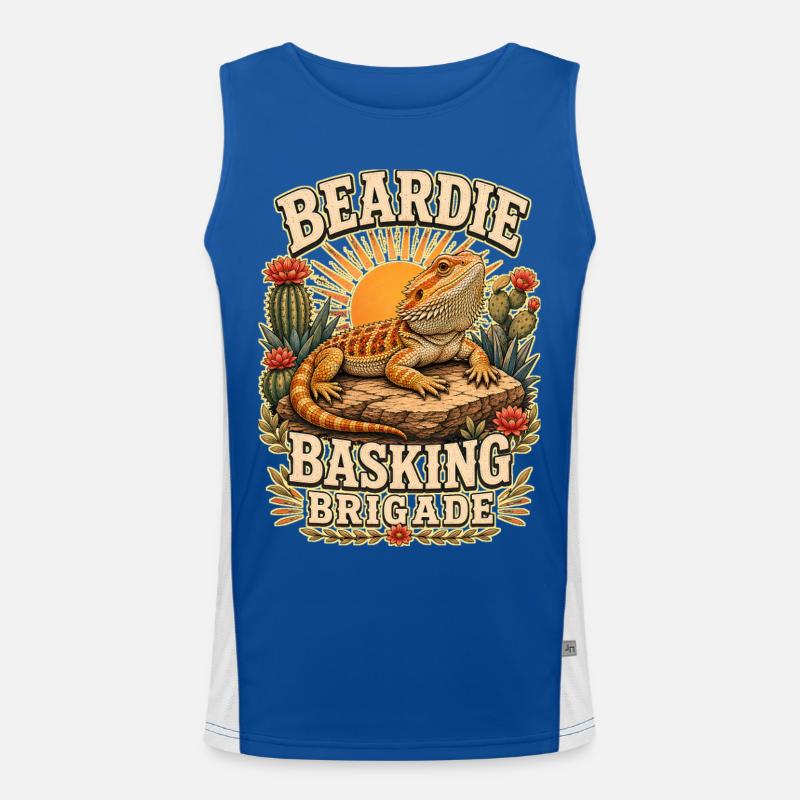 BEARDIE BASKING BRIGADE - Men's Functional Contrast Tank Top - royal/white