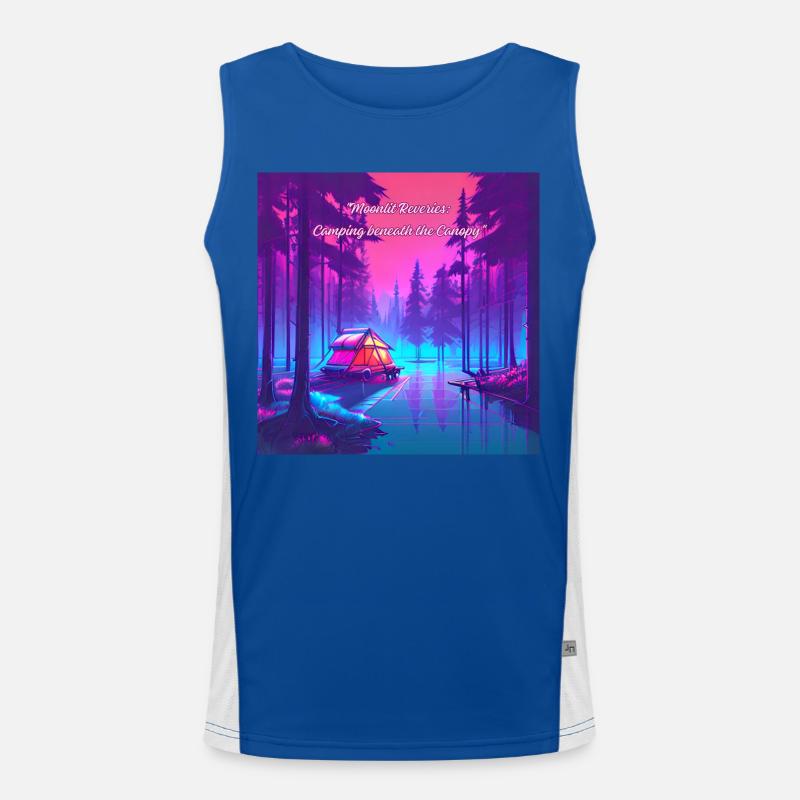 Tagträumen im Mondschein beim Campen Funktionelles Kontrast-Tank Top für Männer 