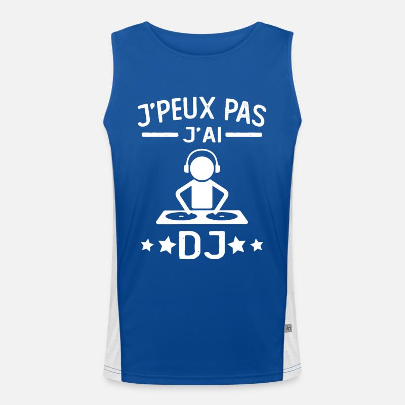 Ich kann keinen DJ haben Funktionelles Kontrast-Tank Top für Männer 