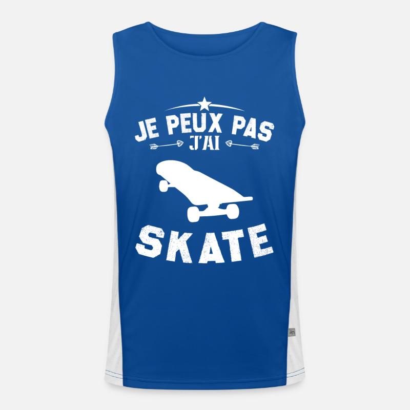 I can't skate - Men's Functional Contrast Tank Top  - royal/white