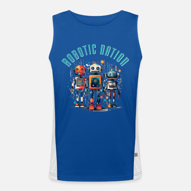 Roboter-Nation 2 Funktionelles Kontrast-Tank Top für Männer 