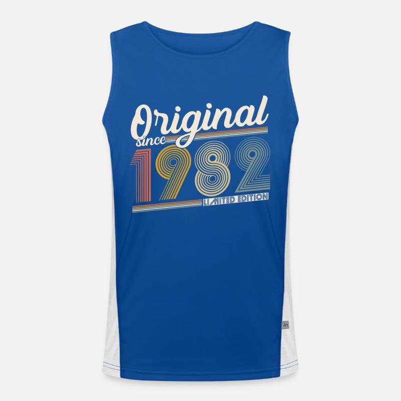 1982 Original vintage vintage anniversaire rétro Débardeur respirant contrasté Homme 
