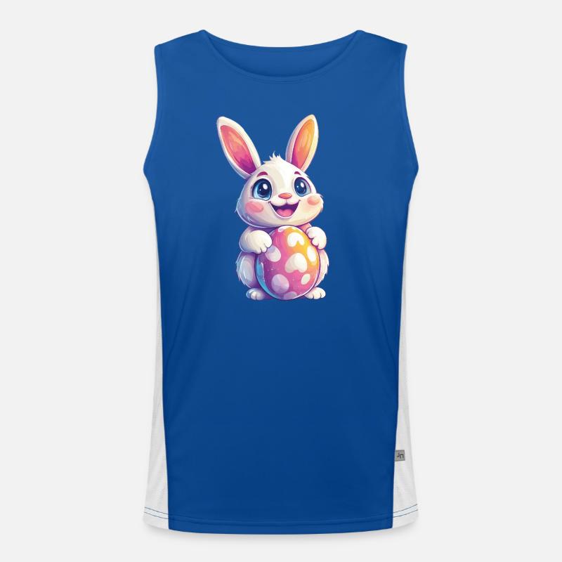 Bunny Easter Easter Bunny - Men's Functional Contrast Tank Top  - royal/white